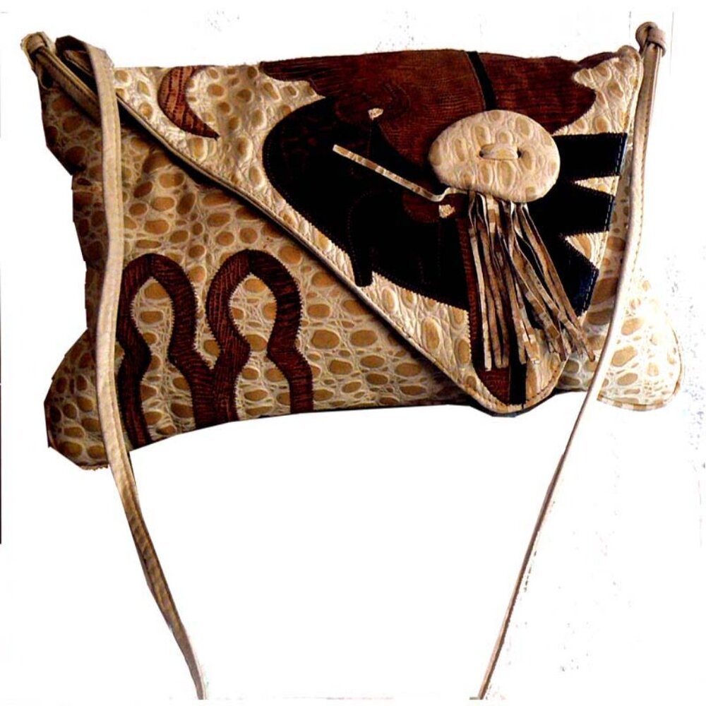 Leather Textured Appliqued Patches  Enveope Leather